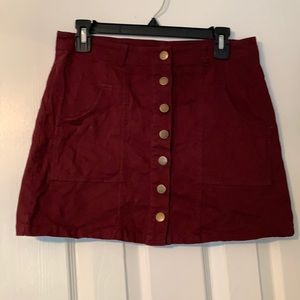 Altar’d State Maroon Skirt - Button Down